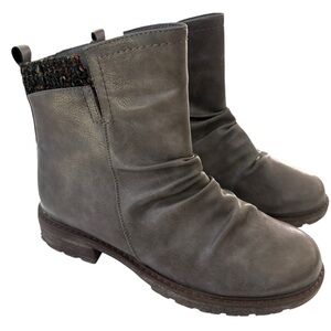 LUKEES by MUK LUKS Vegan Leather Knit Logger Banff Slip-on Boots Sz 11